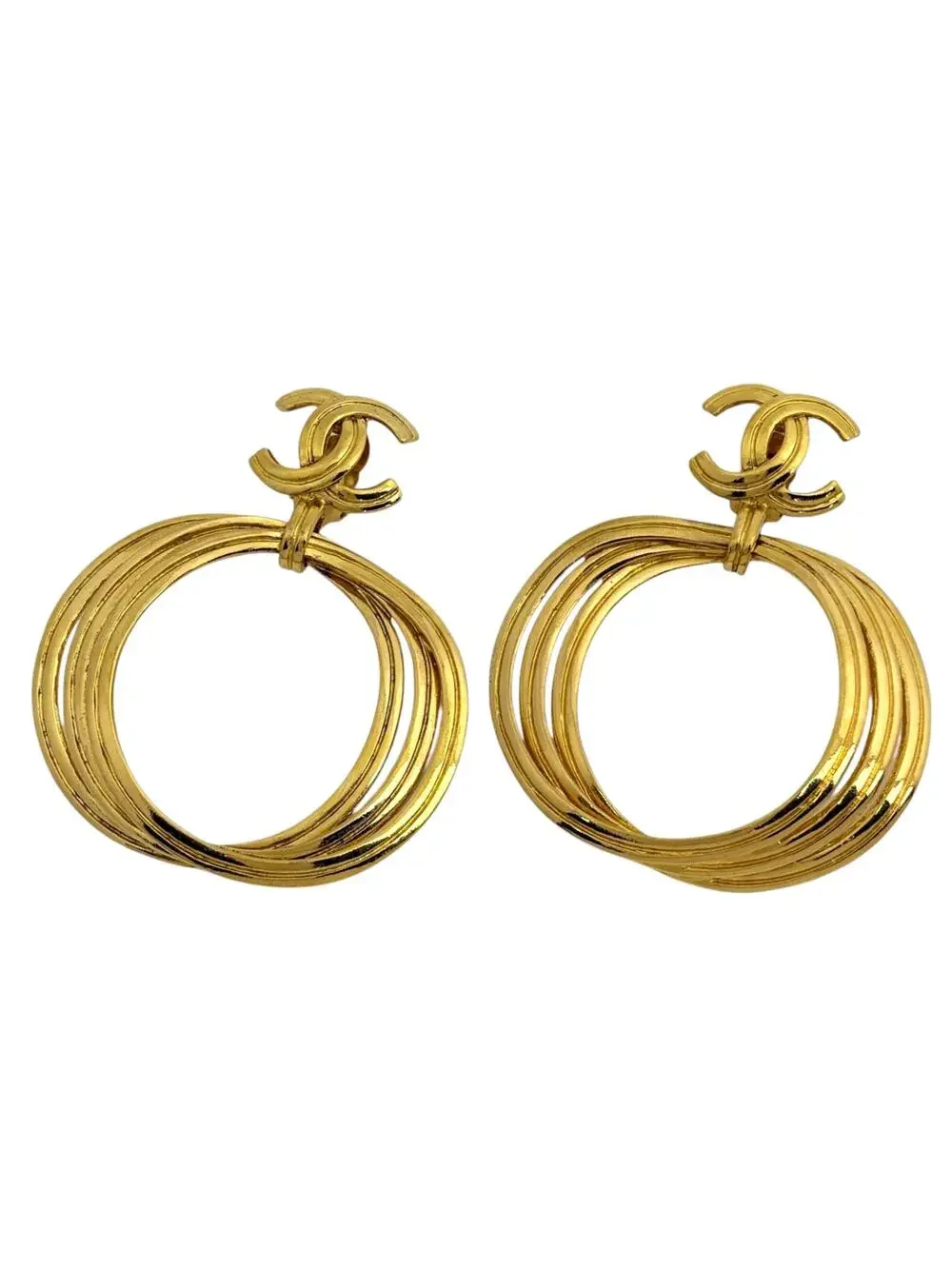 Chanel Cc Logo Clip-On Earrings Metal #327526C13B
